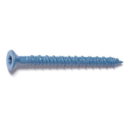 TORQUEMASTER Masonry Screw, 3/16" Dia., Flat, 2 1/4 in L, Steel Blue Ruspert, 100 PK 54241